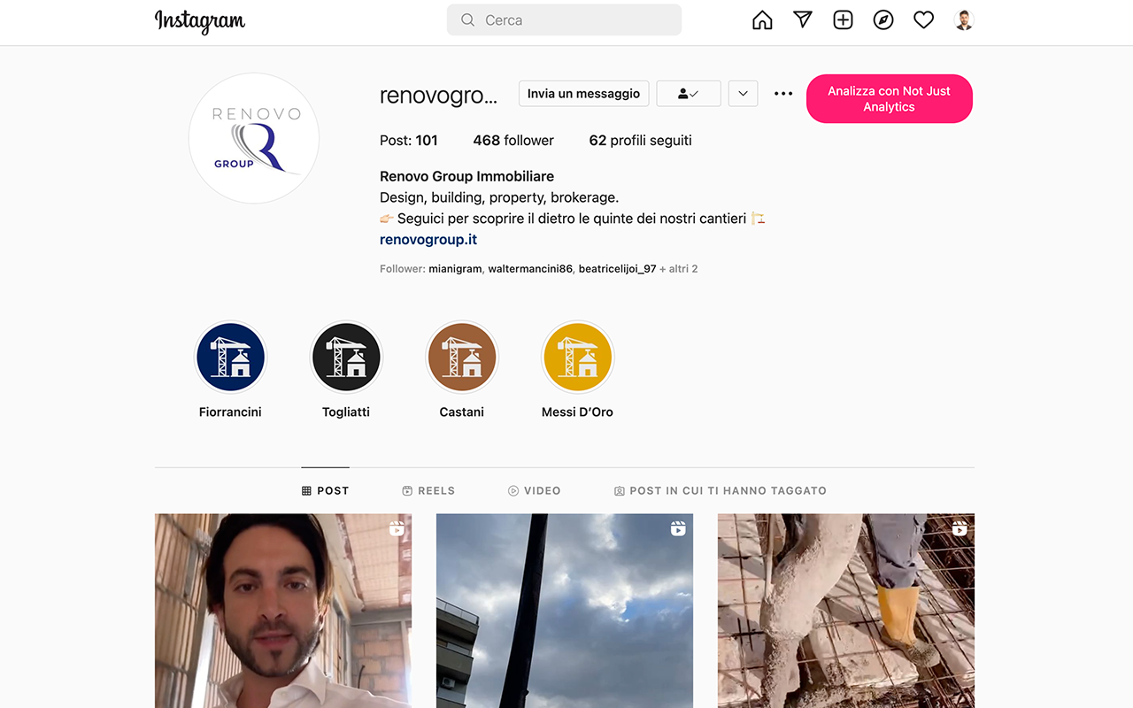 Gestione profilo Instagram per agenzie immobiliari